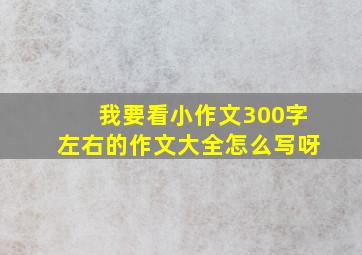 我要看小作文300字左右的作文大全怎么写呀