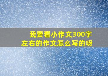 我要看小作文300字左右的作文怎么写的呀