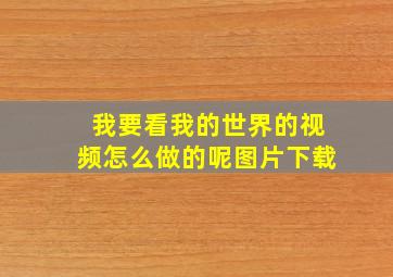 我要看我的世界的视频怎么做的呢图片下载