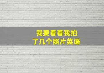 我要看看我拍了几个照片英语