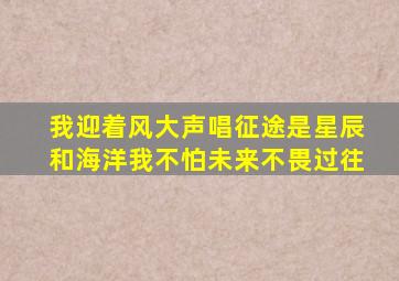 我迎着风大声唱征途是星辰和海洋我不怕未来不畏过往