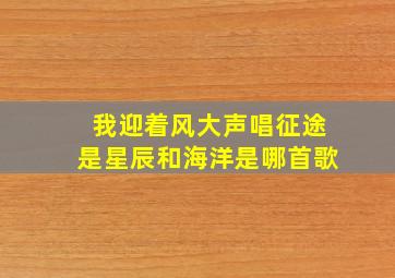 我迎着风大声唱征途是星辰和海洋是哪首歌