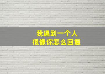 我遇到一个人很像你怎么回复