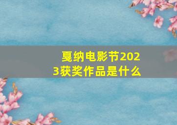 戛纳电影节2023获奖作品是什么