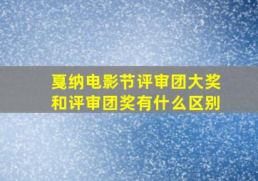 戛纳电影节评审团大奖和评审团奖有什么区别