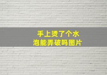 手上烫了个水泡能弄破吗图片