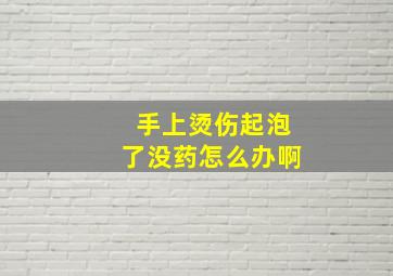 手上烫伤起泡了没药怎么办啊