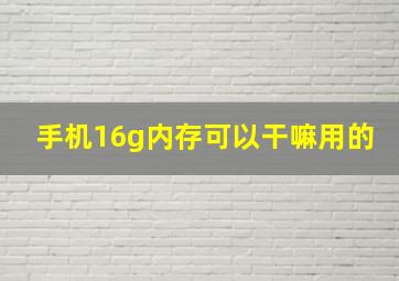 手机16g内存可以干嘛用的