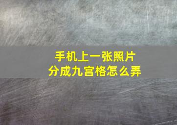 手机上一张照片分成九宫格怎么弄