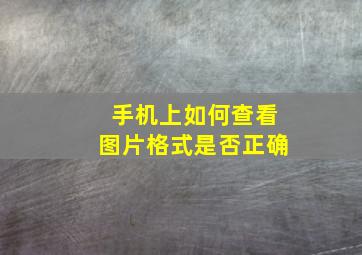 手机上如何查看图片格式是否正确