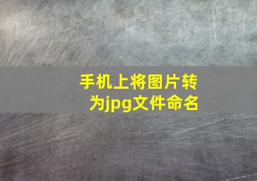 手机上将图片转为jpg文件命名