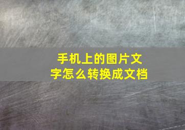 手机上的图片文字怎么转换成文档