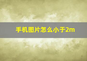 手机图片怎么小于2m