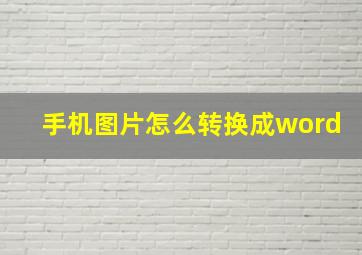 手机图片怎么转换成word