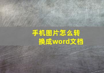 手机图片怎么转换成word文档