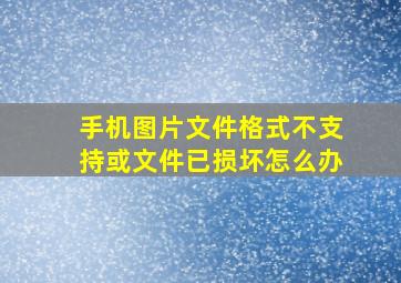 手机图片文件格式不支持或文件已损坏怎么办