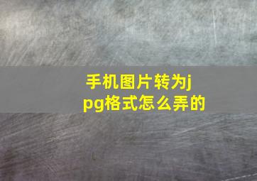 手机图片转为jpg格式怎么弄的