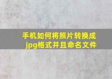 手机如何将照片转换成jpg格式并且命名文件