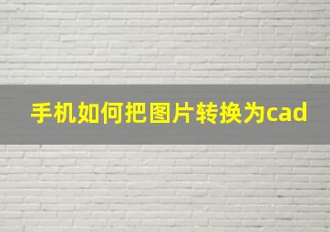 手机如何把图片转换为cad