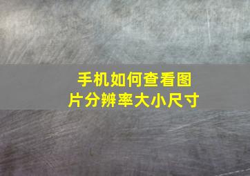 手机如何查看图片分辨率大小尺寸