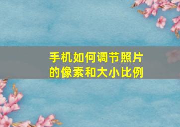 手机如何调节照片的像素和大小比例