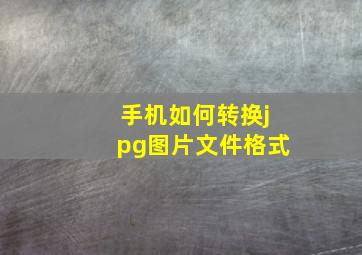 手机如何转换jpg图片文件格式