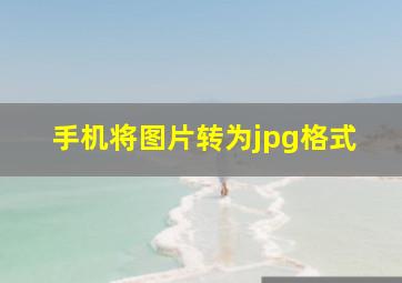 手机将图片转为jpg格式