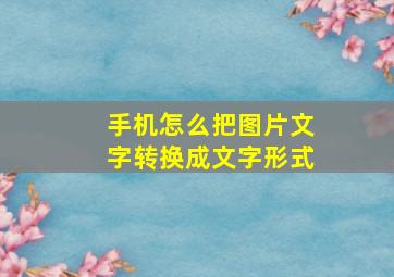 手机怎么把图片文字转换成文字形式