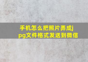 手机怎么把照片弄成jpg文件格式发送到微信