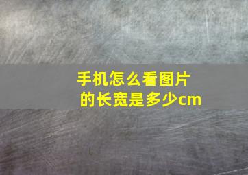 手机怎么看图片的长宽是多少cm