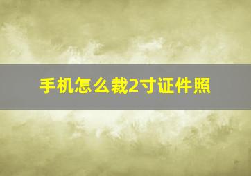 手机怎么裁2寸证件照