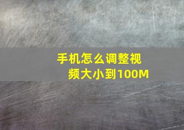 手机怎么调整视频大小到100M