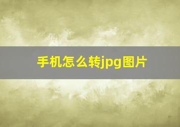 手机怎么转jpg图片