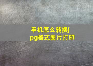 手机怎么转换jpg格式图片打印