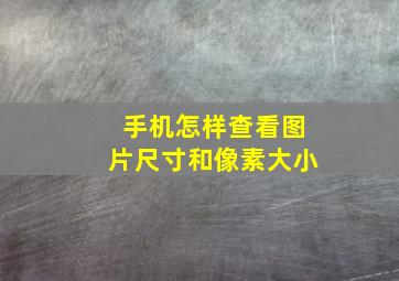 手机怎样查看图片尺寸和像素大小