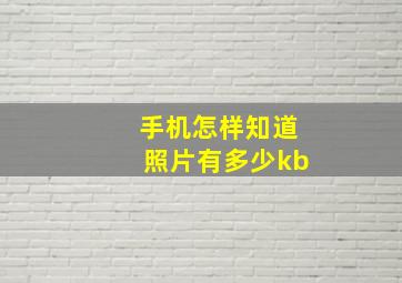 手机怎样知道照片有多少kb