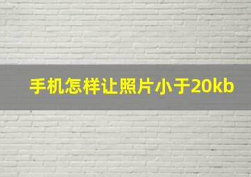 手机怎样让照片小于20kb