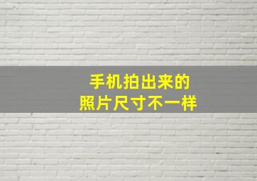 手机拍出来的照片尺寸不一样