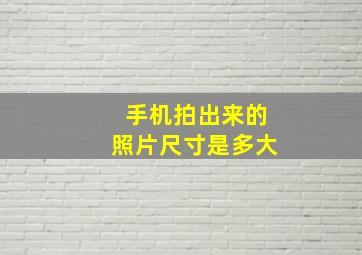 手机拍出来的照片尺寸是多大