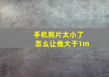 手机照片太小了怎么让他大于1m