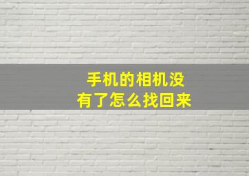 手机的相机没有了怎么找回来