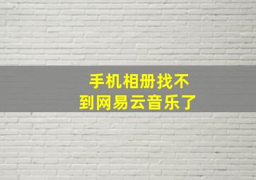 手机相册找不到网易云音乐了