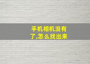 手机相机没有了,怎么找出来