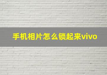 手机相片怎么锁起来vivo