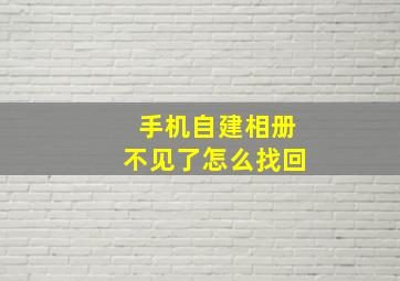 手机自建相册不见了怎么找回