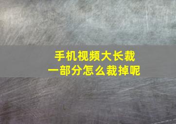 手机视频大长裁一部分怎么裁掉呢