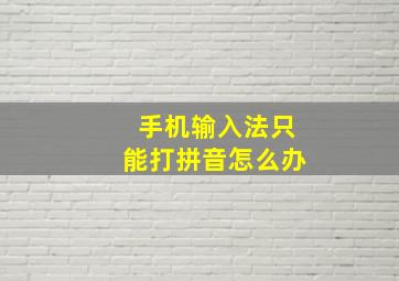 手机输入法只能打拼音怎么办