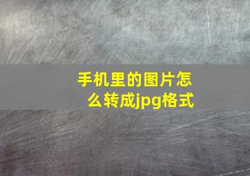 手机里的图片怎么转成jpg格式