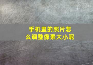 手机里的照片怎么调整像素大小呢