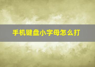 手机键盘小字母怎么打